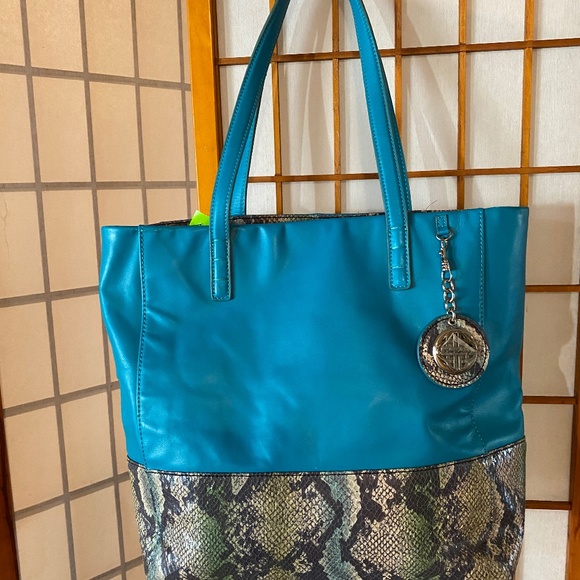 Kate Landry large Turquoise Tote - Picture 1 of 8